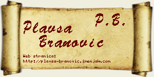 Plavša Branović vizit kartica